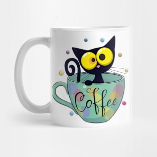 Black cat in cup Mug